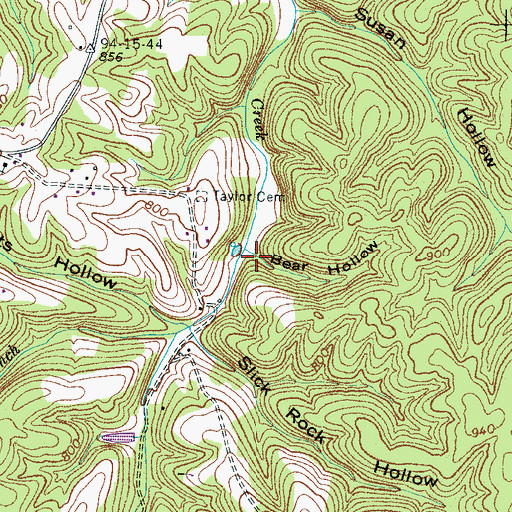 Topographic Map of Bear Hollow, TN