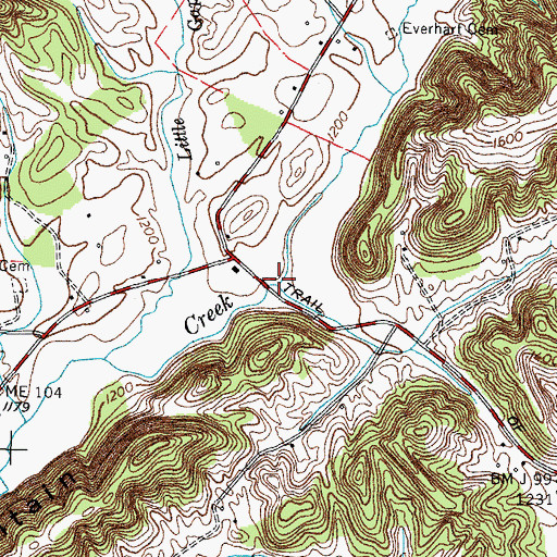 Topographic Map of Bear Hollow, TN