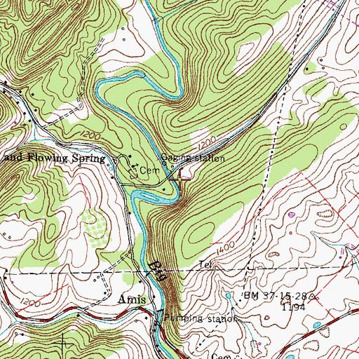 Topographic Map of Bear Hollow, TN