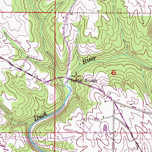 Topographic Map of Tanner Bridge, AL