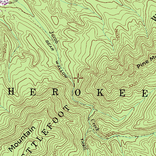 Topographic Map of Bear Wallow Trail, TN