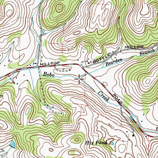 Topographic Map of Bearden Branch, TN