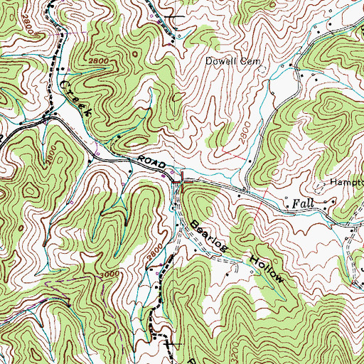 Topographic Map of Bearlog Hollow, TN