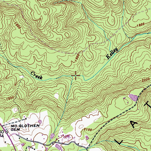 Topographic Map of Bearwallow Creek, TN
