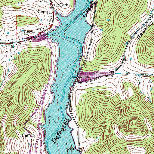 Topographic Map of Beasley Hollow, TN