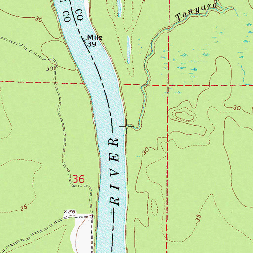 Topographic Map of Tanyard Branch, AL