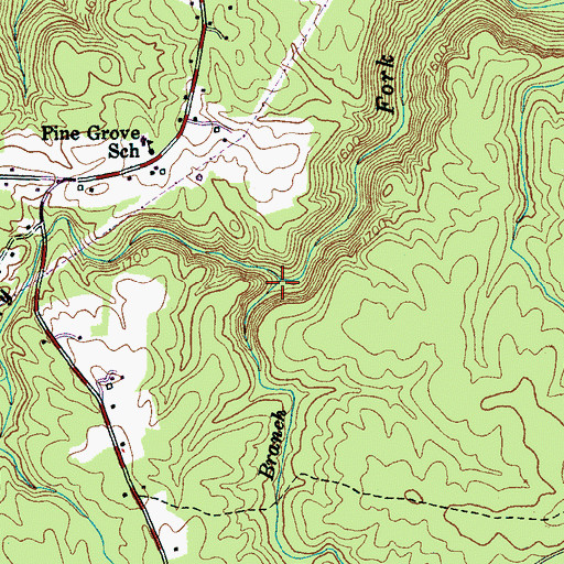 Topographic Map of Beaverdam Branch, TN