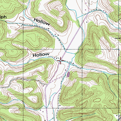 Topographic Map of Beckham Hollow, TN