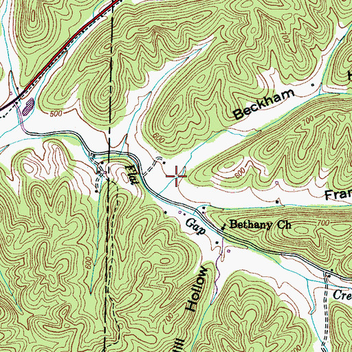 Topographic Map of Beckham Hollow, TN