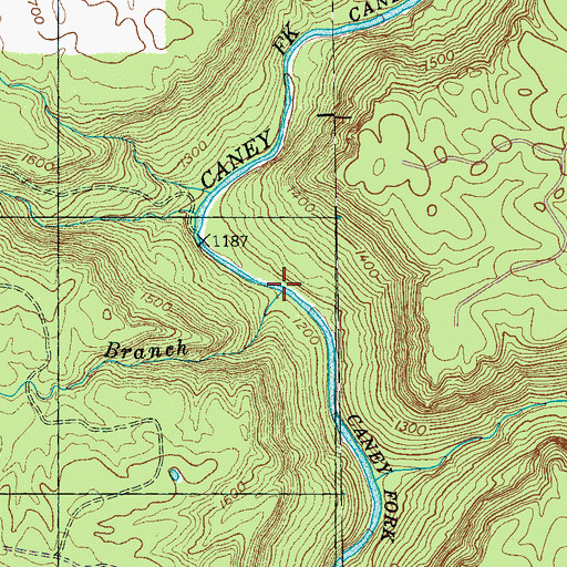 Topographic Map of Bee Branch, TN
