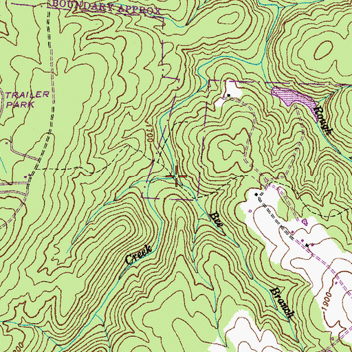 Topographic Map of Bee Branch, TN