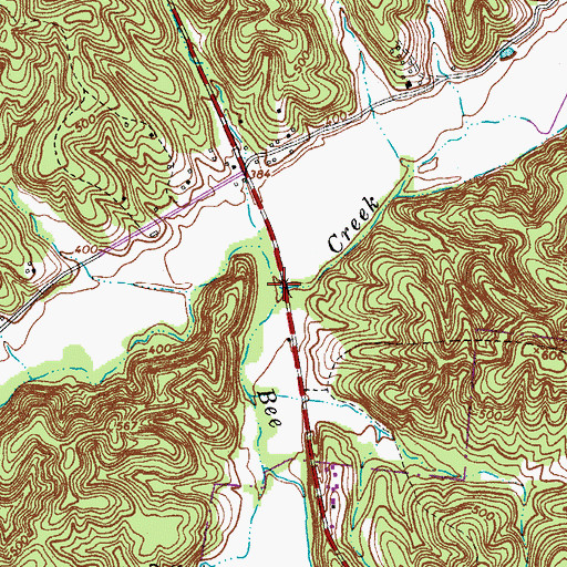 Topographic Map of Bee Branch, TN