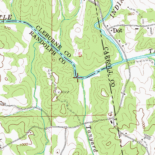 Topographic Map of Tanyard Branch, AL