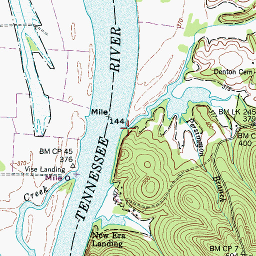 Topographic Map of Bee Creek, TN