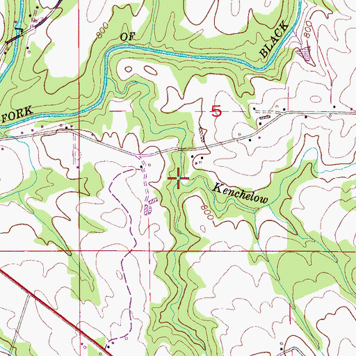 Topographic Map of Tanyard Branch, AL