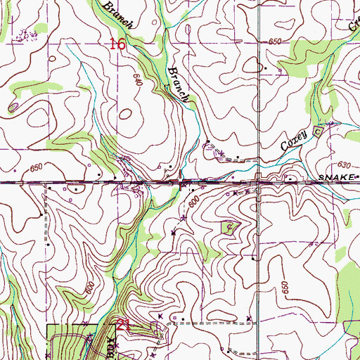 Topographic Map of Tanyard Branch, AL