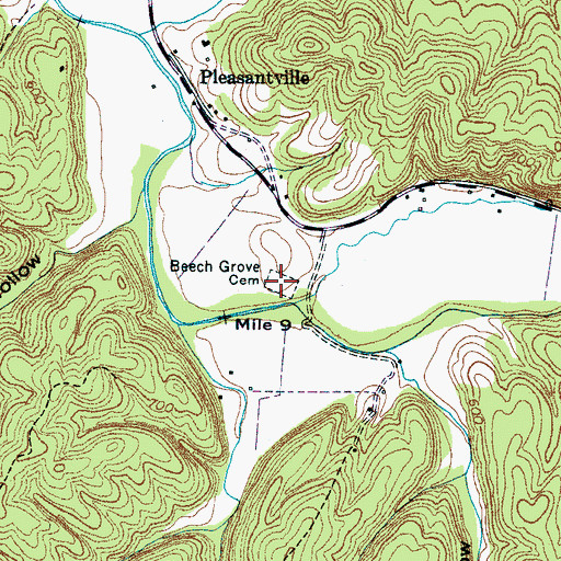 Topographic Map of Beech Grove Cemetery, TN