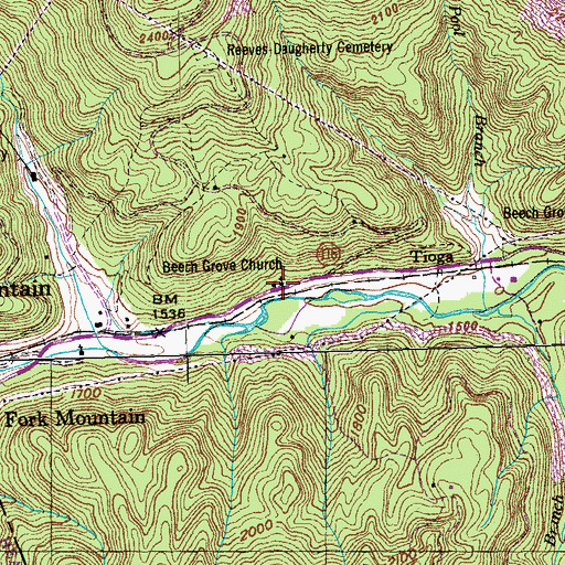Topographic Map of Beech Grove Church, TN
