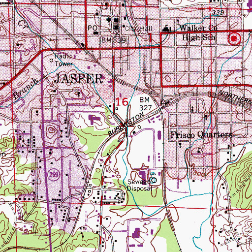 Topographic Map of Tanyard Creek, AL