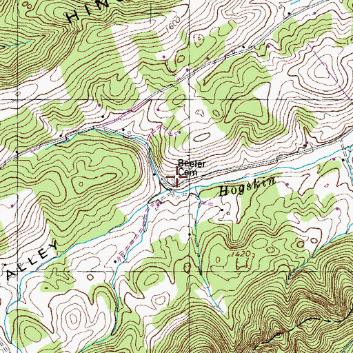 Topographic Map of Beeler Cemetery, TN