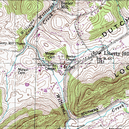 Topographic Map of Beeler Chapel, TN