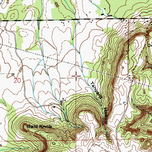 Topographic Map of Tanyard Hollow, AL