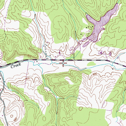 Topographic Map of Bell Branch, TN