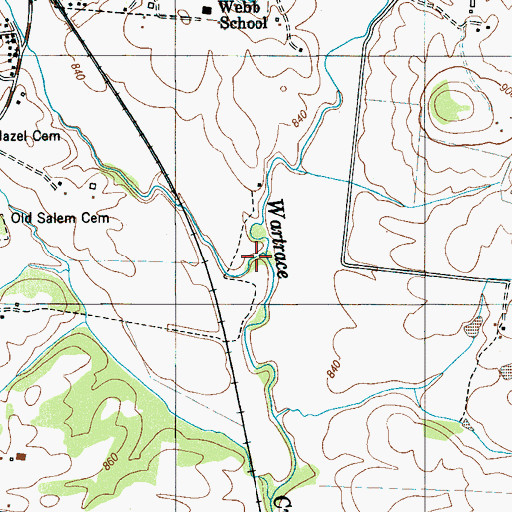 Topographic Map of Bell Buckle Creek, TN