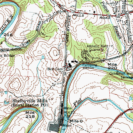 Topographic Map of Bell Cemetery, TN