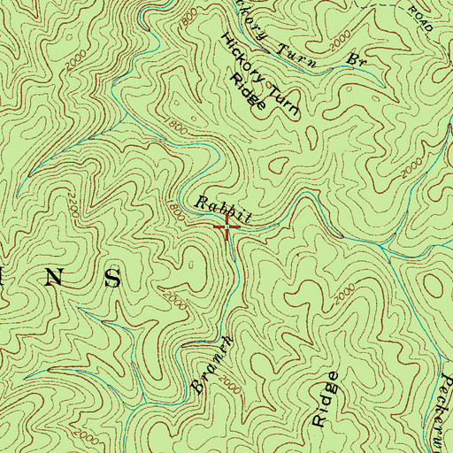 Topographic Map of Bell Cove Branch, TN