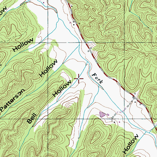 Topographic Map of Bell Hollow, TN