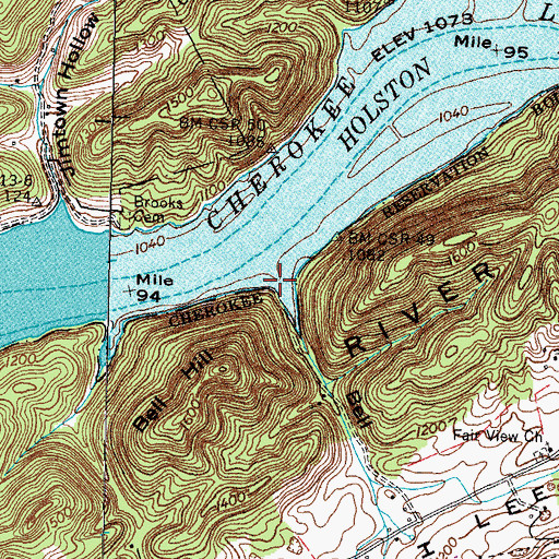 Topographic Map of Bell Hollow, TN