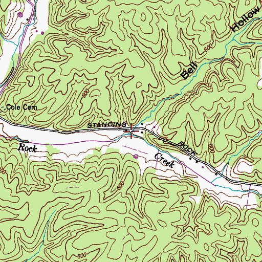 Topographic Map of Bell Hollow, TN