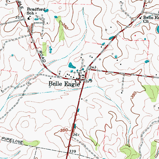 Topographic Map of Belle Eagle, TN