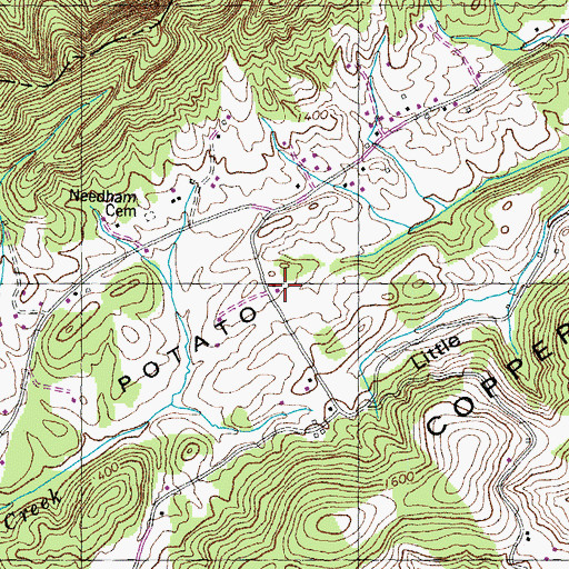 Topographic Map of Bellview School, TN