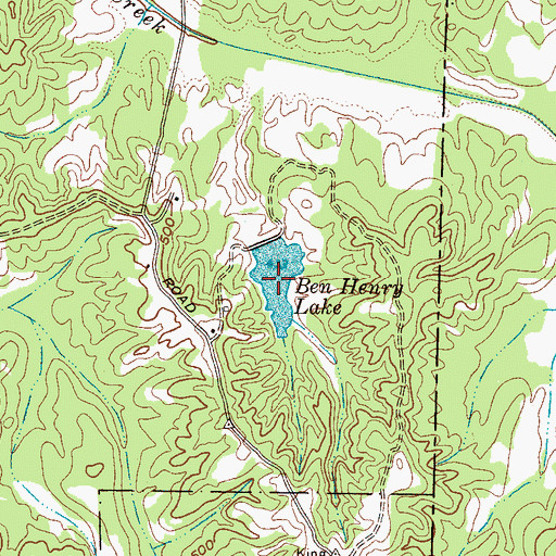 Topographic Map of Ben Henry Lake, TN