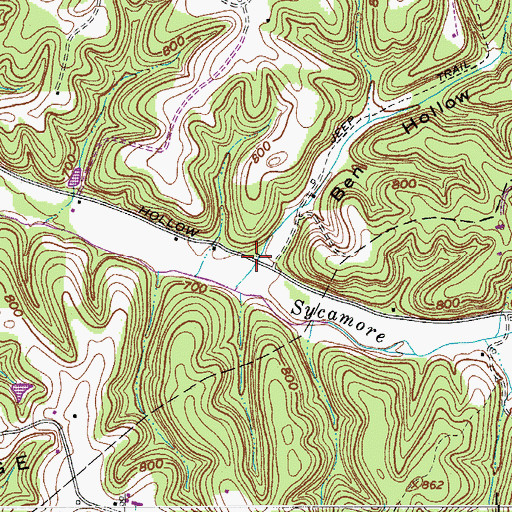 Topographic Map of Ben Hollow, TN