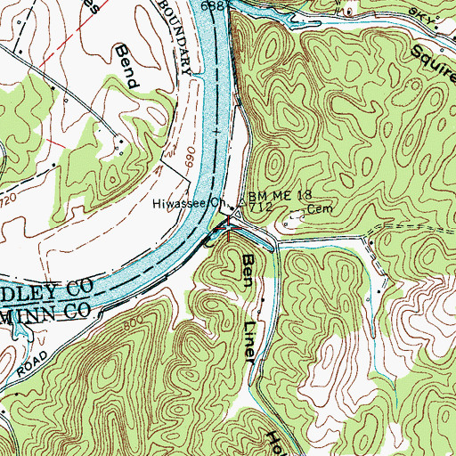 Topographic Map of Ben Liner Hollow, TN