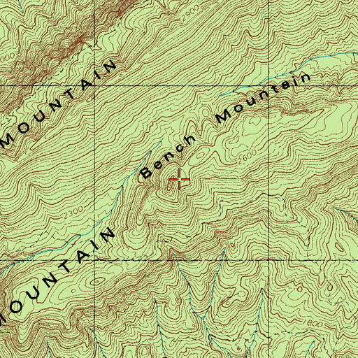 Topographic Map of Bench Mountain, TN
