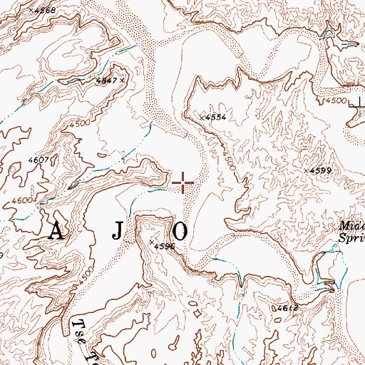 Topographic Map of Tse To Baah Naali Wash, AZ