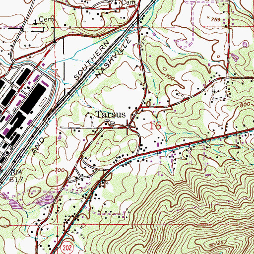 Topographic Map of Tarsus, AL