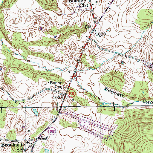Topographic Map of Bennett Cove, TN