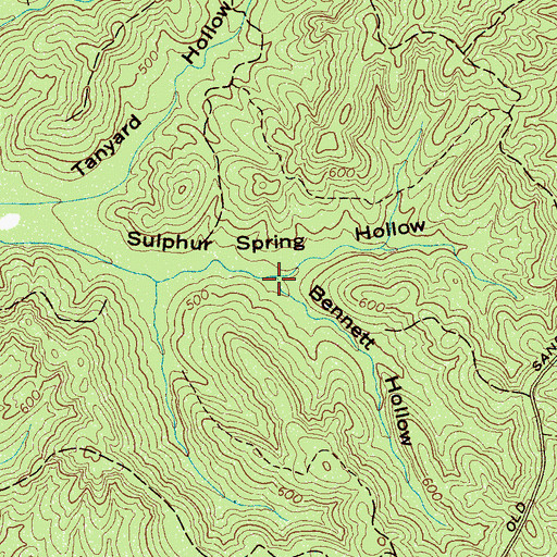 Topographic Map of Bennett Hollow, TN