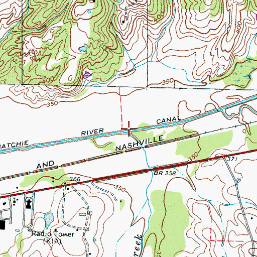 Topographic Map of Bennetts Creek, TN