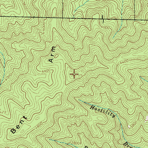 Topographic Map of Bent Arm, TN