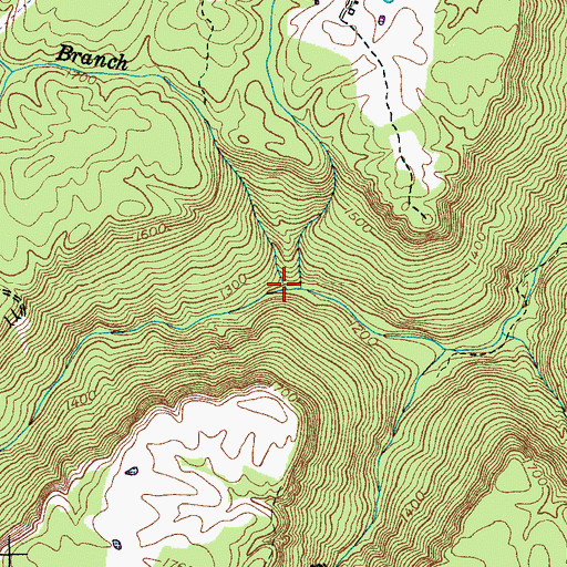 Topographic Map of Benton Branch, TN