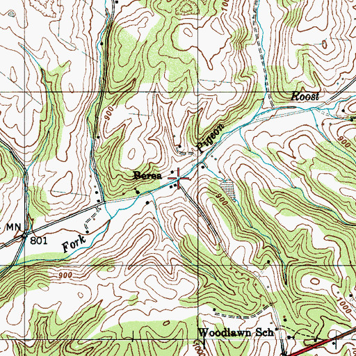 Topographic Map of Berea, TN