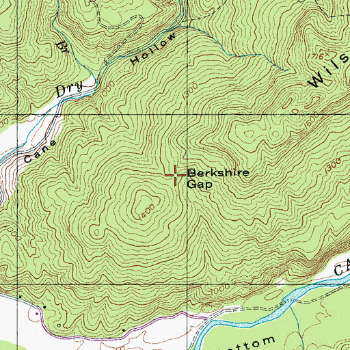 Topographic Map of Berkshire Gap, TN