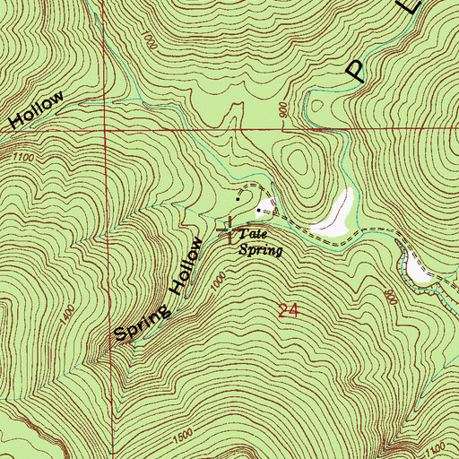 Topographic Map of Tate Spring, AL