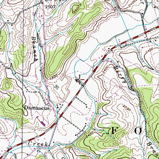 Topographic Map of Berry Branch, TN